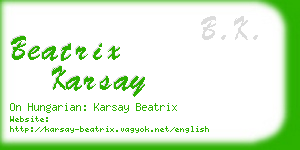 beatrix karsay business card